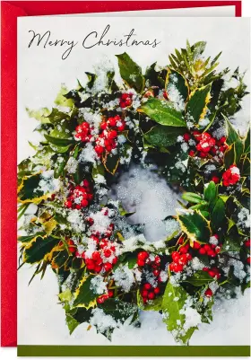 5xpx9467 Marketing Company Llc Office Boxed Christmas Cards Snowy Wreath 40 And Envelopes