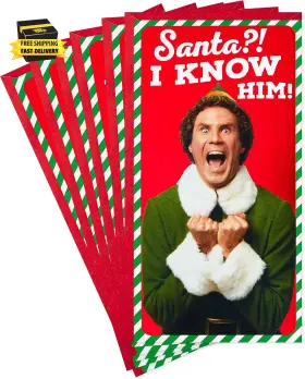 699xxh8025 Marketing Company Llc Office Pack Of Christmas Money Or Gift Card Holders Buddy The Elf 6 Holiday Cards Wit