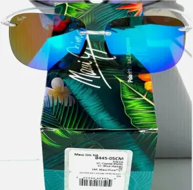 B445-05cm Maui Jim New Hikina Crystal Matte Frame / Blue Hawaii Polarized Lenses