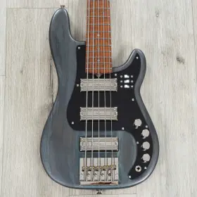 Th5-bs Mcgrath Guitars Thunderhorse V 5-string Bass Roasted Flame Maple Black Sands Satin