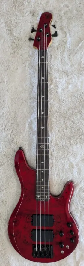 Mkp4ccberu Michael Kelly Pinnacle 4 Active 4-string Electric Bass Cherry Burl -namm Sample
