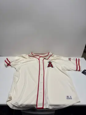 Mlb 199592513309 Los Angeles Angels Mens Vintage Button Down Jersey - Xxl