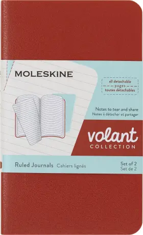 Moleskine Qp701f16b24 Volant Journal Soft Cover Xs 2.5 X 4 Ruled/lined Coral Orang