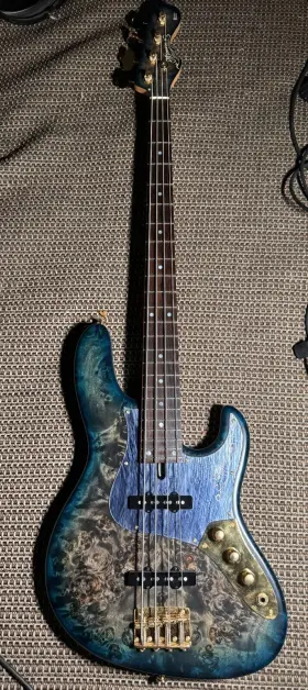 Mj24-mv-bc-21wse-b Momose Deep Ocean Blue Burst Bass Guitar - 30th Anniversary