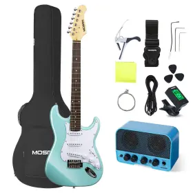 Mosen Music 974012228278 39in Full Size Beginner Electric Guitar Starter Kit