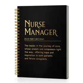 Unb086 Msticey Nurse Manager Definition 160 Blank Pages Gold 8x5.9x0.5 Inches Black