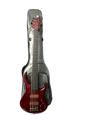 Mtd 687716101339 Kingston Z 5 String Fretless Cherry Red Electric Bass Guitar With Bag