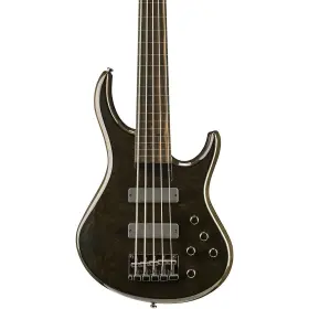 Mtkzx5eb-tbk Mtd Kingston Zx 5-string Fretless Bass Guitar Transparent Black Ebonol Fretboard