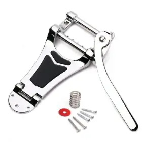 Ga-409 Musician Outfitters Tremolo Electric Guitar Vibrato Tailpiece Bridge Hollowbody Semi Archtop Chrome