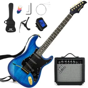 U6010110100-400 Mustar Electric Guitar Kit With 25w Amplifier 39 Inch Full Size Solid Wood