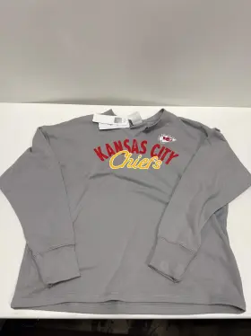Nfl 198101399786 Kansas City Chiefs Womens Gray Long Sleeve French Terry Crew Sweatshirt M
