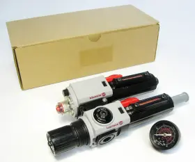 B82g-2ak-ad3-rfn Norgren New Regulator And L82m-2ap-edn Lubricator Gauge