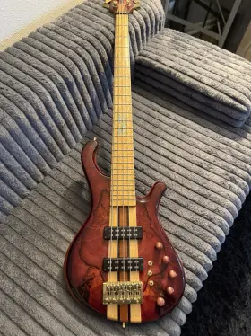 0001 Odieng 100% Handmade Wood Custom 5 String Bass Red Gloss 2500 Retail