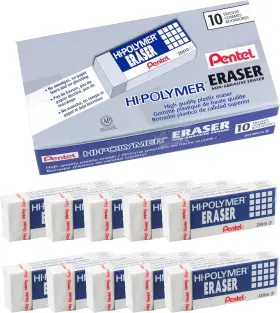 Zeh10pc10 Of America Hi-polymer Block Eraser White 10/box