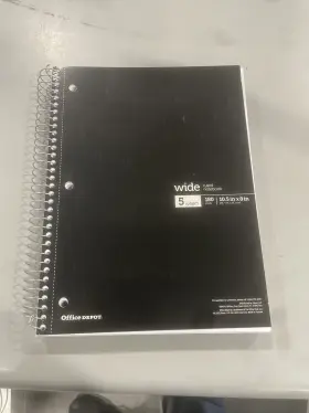 Office Depot 008678736276 Wirebound Notebook 8 Inch X 10-1/2 Wide Ruled 180 Sheets - Black