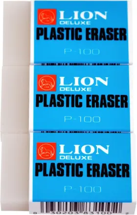 P-100p Office Products Inc. Translucent White Plastic Erasers 3 Ea/pack 1 Pack