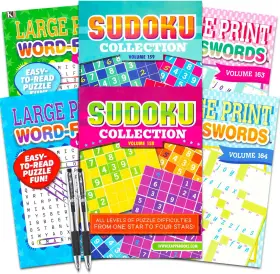 Olc 445056895850 Variety Puzzle Books For Adults - Bundle With 6 Assorted Brain Stimulating Puzzl