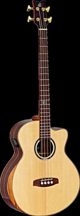 Ortega Guitars 840553023718 Stripedsu.acb Striped Suite Medium Scale 4-string Acoustic Bas