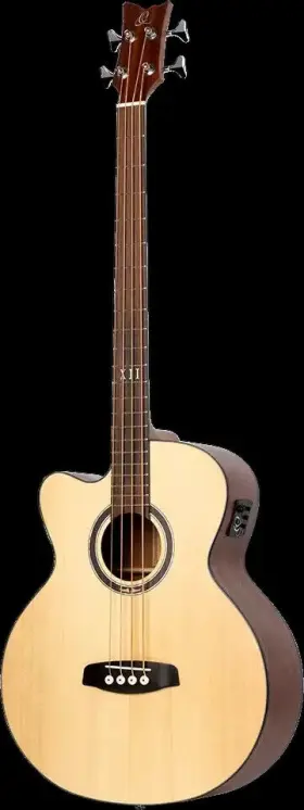 D538-4-l Ortega Guitars Deep Series Left-handed Medium Scale Solid Top Acoustic-electric Bass
