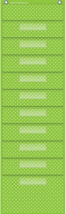 20737 Os Polka Dot Storage Chart File Pocket 14 X 46-1/2 In Lime
