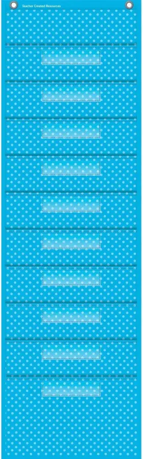 Tcr20738 Os 20738 Aqua Polka Dots 10 Pocket File Storage Chart