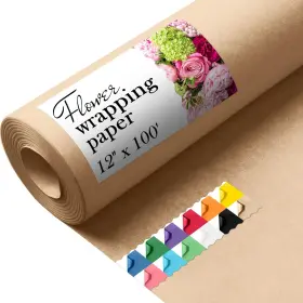 Fp-12-nk Paclord Flower Wrapping Kraft Paper 12 Inch X 1200 100 Ft 45 Lbs Thickness Br