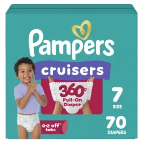 37000717072 Pampers Diapers Cruisers 360 Size 7 70 Count Babyproof Leakproof Pull-on