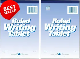 Roa63046 Paper Products 63046 2pk White Writing Tablet 6x9 Inch 100 Sheets Wide Ruled