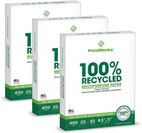 Paris Business Products 445017635679 Printworks 100% Recycled Printer Paper 8.5 Inch X 11 White - 20 Lb Copy And Multipurp Paris Business Products 445017635679 Printworks 100% Recycled Printer Paper 8.5 Inch X 11 White - 20 Lb Copy And Multipurp