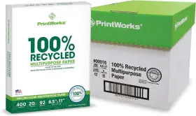 Paris Business Products 445022064006 Printworks 100% Recycled Printer Paper 8.5 Inch X 11 White - 20 Lb Copy And Multipurp