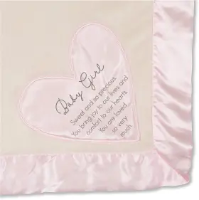 19522 Pavilion Gift Company - Baby Girl Pink Silk Edge Royal Plush Babys First