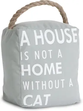 Pavilion Gift Company 664843721555 72155 Cat Door Stopper 5 By 6-inch Grey White