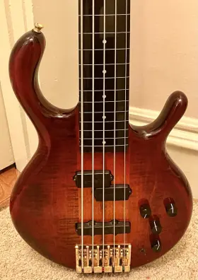 Mvp-5 Pedulla Beautiful 2004 Cherry Burst Fretless 5-string Bass Guitar