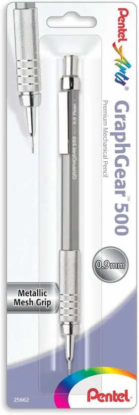 Pentel 072512256626 Arts Graphgear 500 Premium Drafting Pencil 0.9mm Gray Barrel 1-pack P