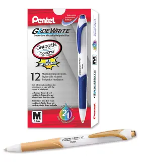 Bx910-x Pentel Glidewrite Ballpoint Pen With Techniflo Ink 1.0mm Medium Line Anti
