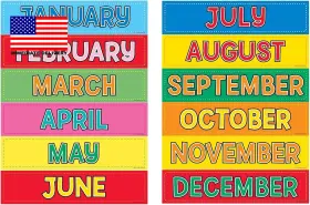 Hyg33512 Product Inc. 12-pcs Wall Calendar Monthly Cards 12 Months Of The Year Classroom Calen