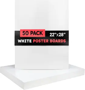87266 Products Medium Poster Board 11x14 - 50 Boards Bulk Pack 10 Pt. Thickness White