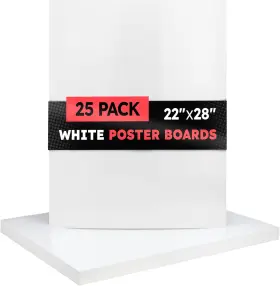 Products 87275 Large Poster Board 22x28 - 25 Boards Bulk Pack 10 Pt. Thickness White P
