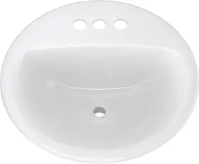 Pf194rwh Proflo Pf194r Rockaway Circular Vitreous China Drop In Bathroom Sink
