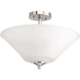Progress Lighting 785247201204 Joy Collection 3-light Semi-flush Fixture Brushed Nickel White