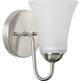Progress Lighting 785247233045 Classic 1-light Bath Wall Light Brushed Nickel Etched Glass Sh