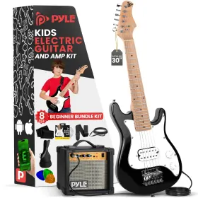 Pegkt30 Pyle Kids Electric Guitar Starter Kit With Amplifier 30 Inch Mini Instrument