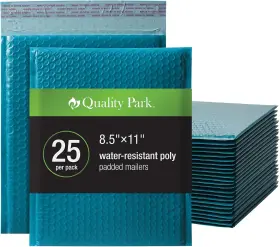 Qua85867 Quality Park Bubble Mailers 8.25 X 11 Shipping Envelopes Water Resistant Blue