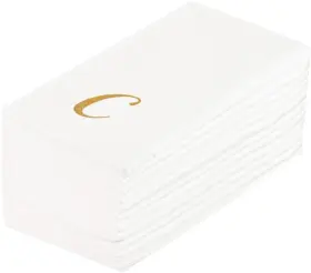 Rwa1186gc-50 Restaurantware Luxenap 15.8 X 7.9 Inch Linen-feel Guest Towels 50 Lettered Hand - Gold