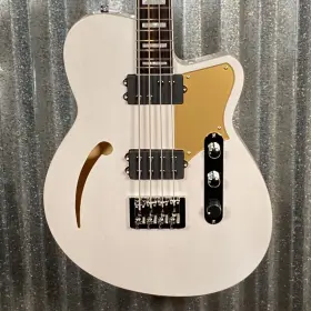 65891 Reverend 810149561177 Dub King 4 String Semi Hollow Bass Transparent White #65891