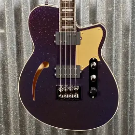 69201 Reverend 810183039250 Linhbacker Semi Hollow Short Scale 4 String Bass Purple Sparkle #69201