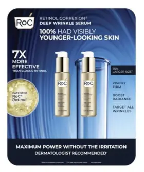 Roc 840103215396 Retinol Correxion Deep Wrinkle Serum 2 Pack 1.7 Fl Oz Each Total 3.4 O