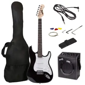 Rockjam 025087003916 Electric Guitar Superkit With 10-watt Amp Gig Bag Picks Online Lessons 6 String