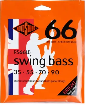 035-.090 Rotosound 686194000073 Rs66lb Swing Bass 66 Guitar Strings - .035-.090 Standard Long