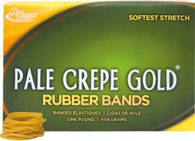20125 Rubber Company Pale Crepe Gold Bands Size #12 1 Lb Box Contains Approx